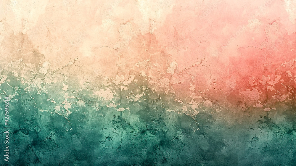 Poster calming abstract texture blending soft pink and turquoise hues in a serene gradient