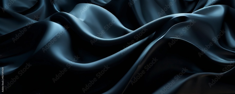 Poster black background with wavy pattern