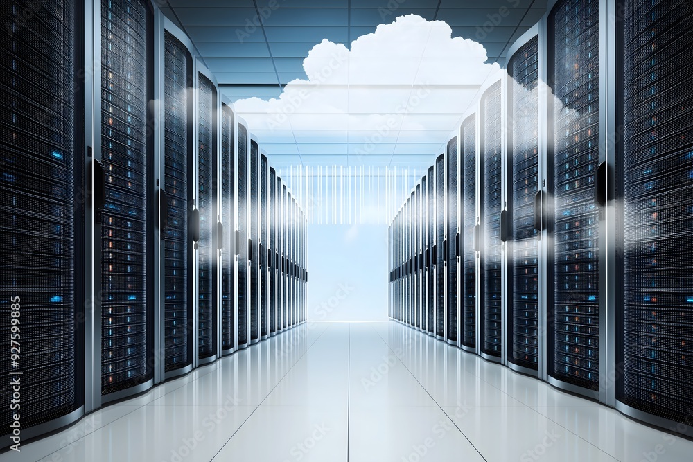 Poster server room data center cloud computing technology
