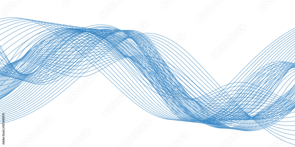 Poster abstract vector line wave graphics on white background. digital frequency track equalizer. stylized 