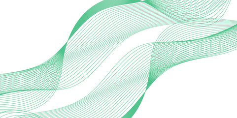 Abstract vector background with green wavy lines. green wave background. Design element for technology, science, modern concept. Wave lines motion vector design