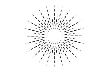 Fototapeta premium Sunburst, sun light ray. Vintage graphic set