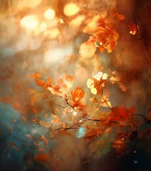 branch with leaves in the fall