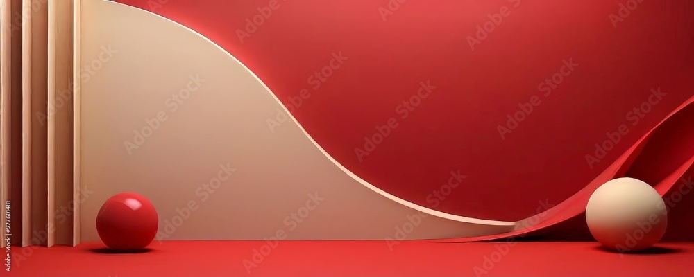Poster red and white background with book two eggs