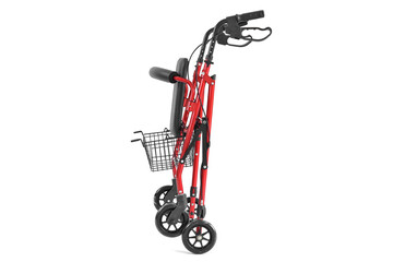 folding walker walking aid on white background
