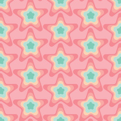 Pastel star seamless pattern. Hand drawn repeatable cute vector illustration pattern for fabric, print, decor and wallpaper.