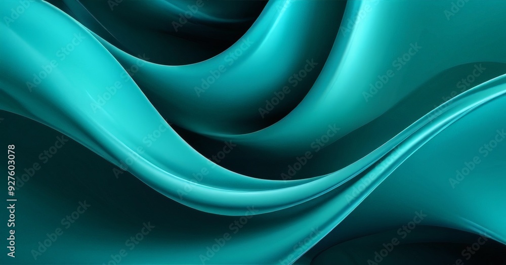 Poster blue background with wavy pattern