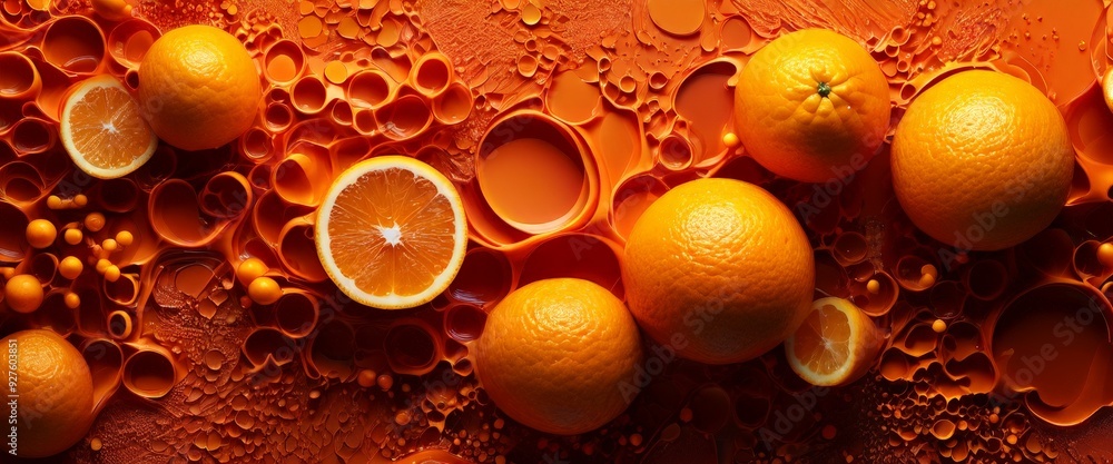 Aufkleber oranges and are arranged in pattern