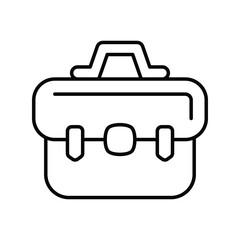 briefcase line icon with white background vector stock illustration