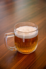 A mug of beer on the table
