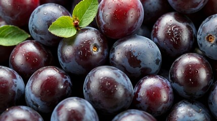 Background of juicy plums.