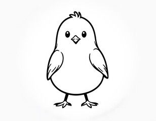 Drawing of a cute chick to color.