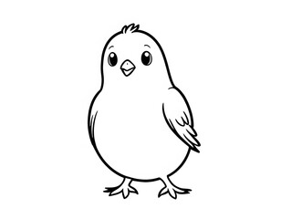 Drawing of a cute chick to color.