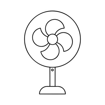 recommend clip art: Black silhouette propeller wind circle electric fan icon and vector illustration isolated on white