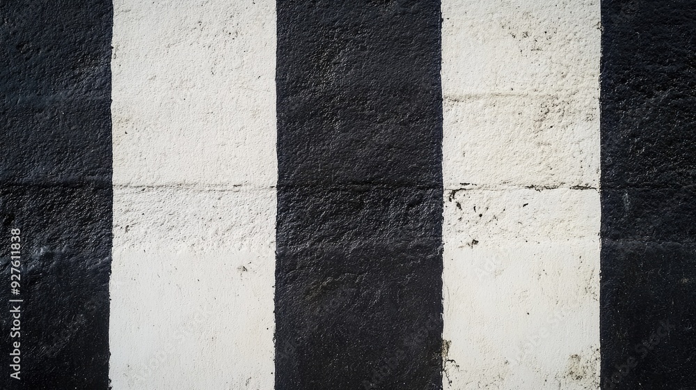 Fototapete a close-up of a narrow black and white striped strip, creating a minimalist and abstract composition