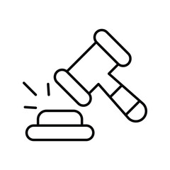 auction line icon with white background vector stock illustration