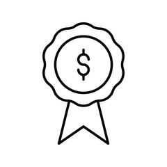 medal line icon with white background vector stock illustration