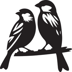 Beautiful bird couple sparrow vector design.