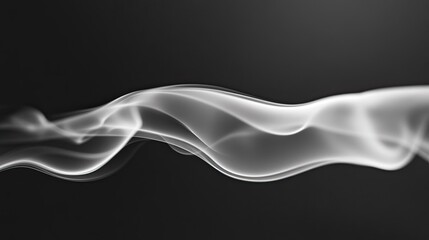 A mesmerizing black and white photo of a long, curving line of smoke, creating an abstract and fluid form.