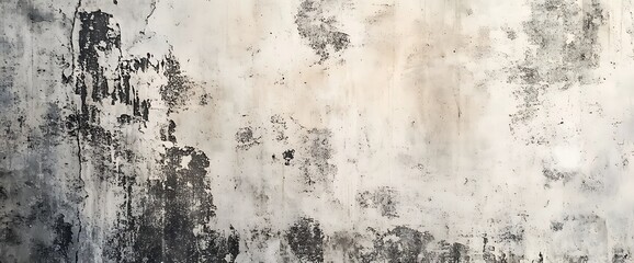 Fototapeta premium Grunge white wall with black paint peeling off.