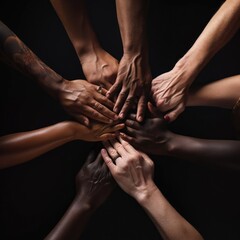 A powerful image of diverse hands reaching out to each other in different acts of giving and receiving help. This could encapsulate gestures of kindness, solidarity, and community