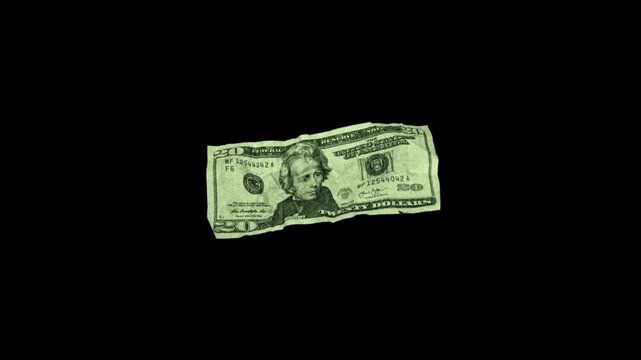 crumped dollar bill isolated 