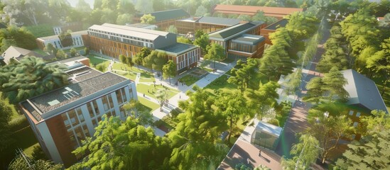 Naklejka premium Aerial View of a College Campus