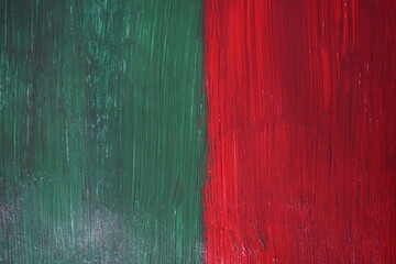 Abstract green and red paintbrush color surface, Turquoise color mix with red color painting splash background, Multicolor green and red brush messy pattern effect backdrop