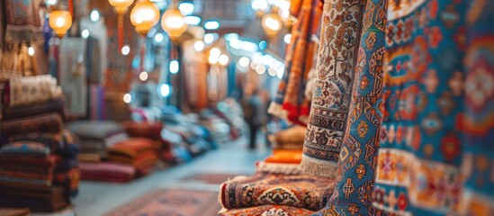 Colorful Carpets in a Turkish Market