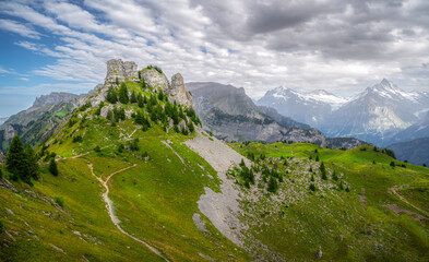 Oberberghorn mountain on the Schynige Platte ridge,  Switzerland