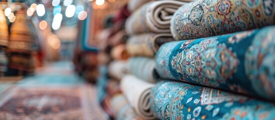 Persian Carpets in a Bazaar