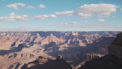 view from South Rim of Grand Canyon in sunny autumn day