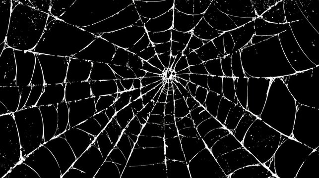 Solid Black Backgorund With Isolated Spider Web Spooky Halloween Themed Backdrop Image