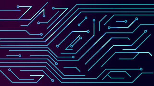 Animated circuit board background, 4k animation, saber effect, abstract background.