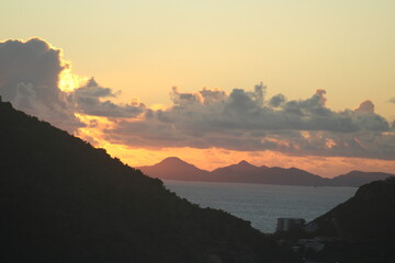 sunset over the mountains