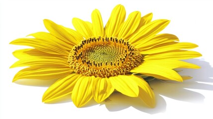 Fototapeta premium A crisp photo of a single sunflower with vibrant yellow petals