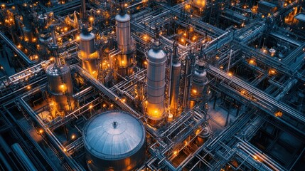 Fototapeta premium chemical plant refinery industrial equipment