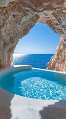 A spa in a hidden cove, accessible only by boat, offering ultimate privacy