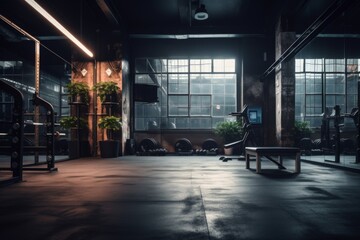 Interior of indoor gym