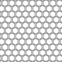Simple Black Hexagon Honeycomb Grid Texture Background, 