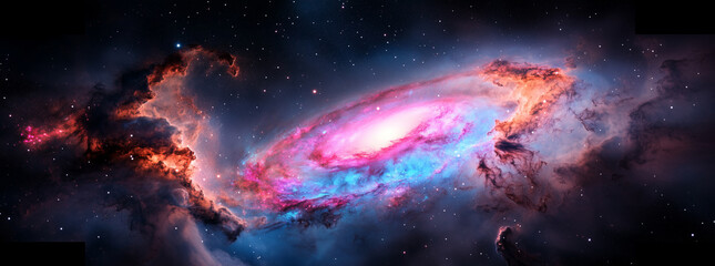 Space galaxy Andromeda with spiral and stars