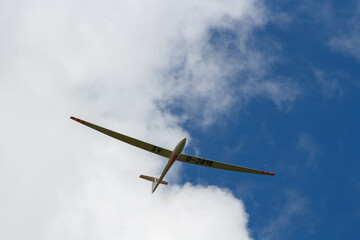 gliding plane in the sky