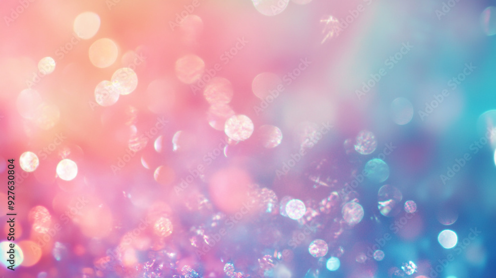 Poster colorful bokeh background with soft hues and sparkling lights in a dreamy atmosphere