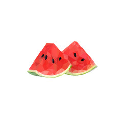 Low Poly Watermelon Art in Vector