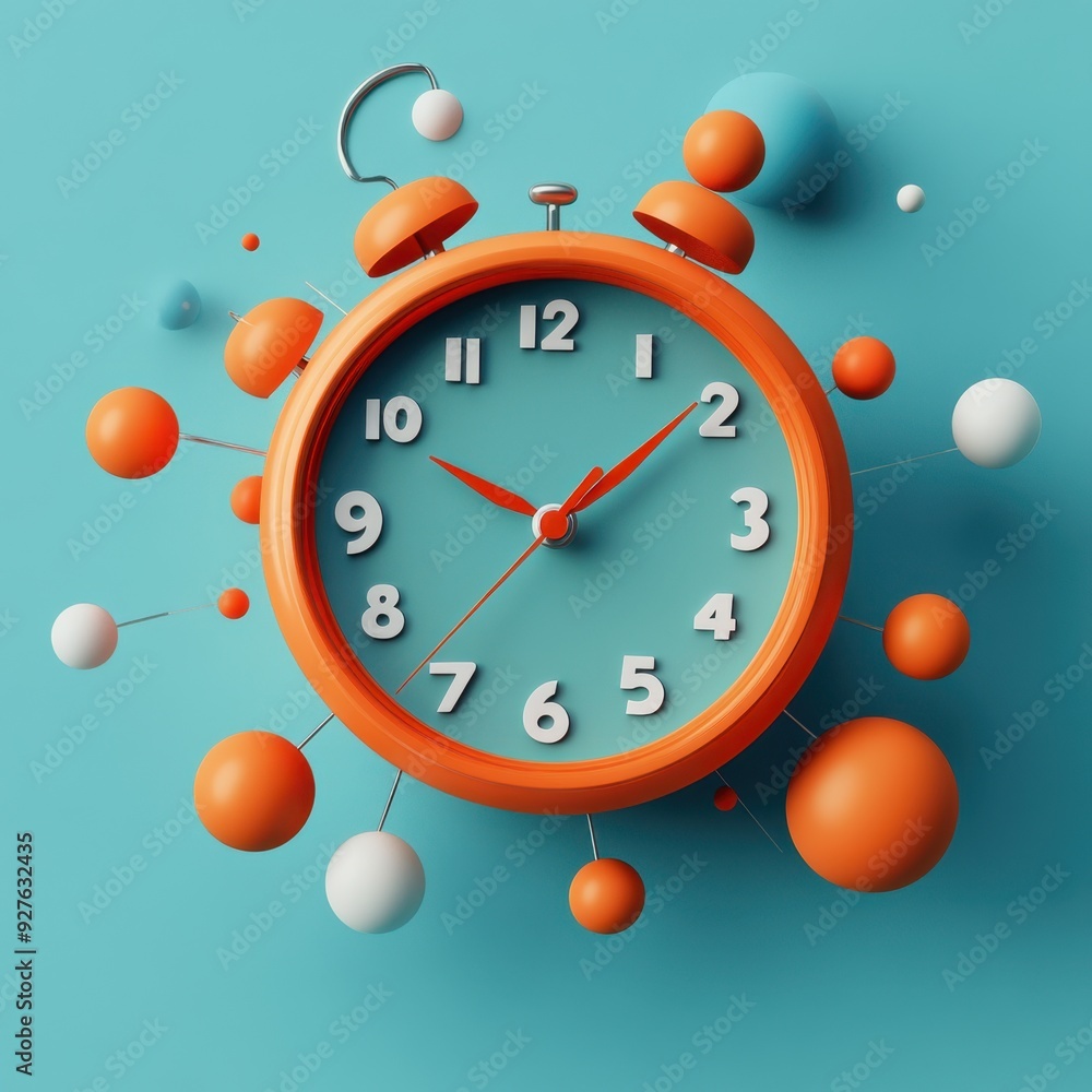 Canvas Prints bright and bold clock design highlights a countdown of 10 minutes. surrounded by dynamic elements, r
