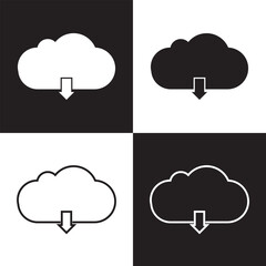 Cloud computing icon. Line, glyph and filled outline colorful version, abstract cloud outline and filled vector sign. Cloud icon with white and black Background. Vector illustration. EPS 10