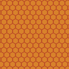 Orange honeycomb seamless pattern for background style. 
