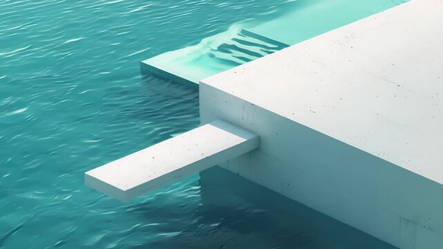 A lone diving board stands at the edge of the pool a nod to its more recreational origins before it became a hub for scientific discovery.