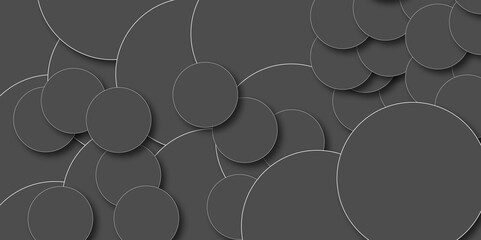 Neutral background, seamless pattern with circle shapes. bokeh processed in gray and white texture design template. volume on dark background. Circle pattern design. 