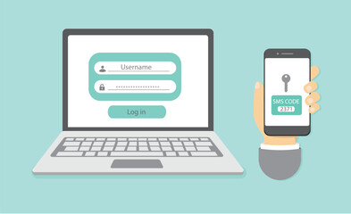 Two step verification. User Signing in to account page with two step verification